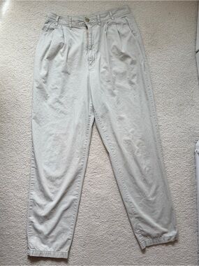 Vintage Patagonia Pleated Cotton Pants | Size 12, Khaki